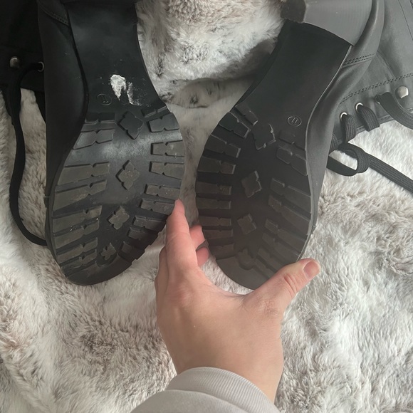 COPY - Black lace up heel boots. Size 11. - Picture 5 of 6